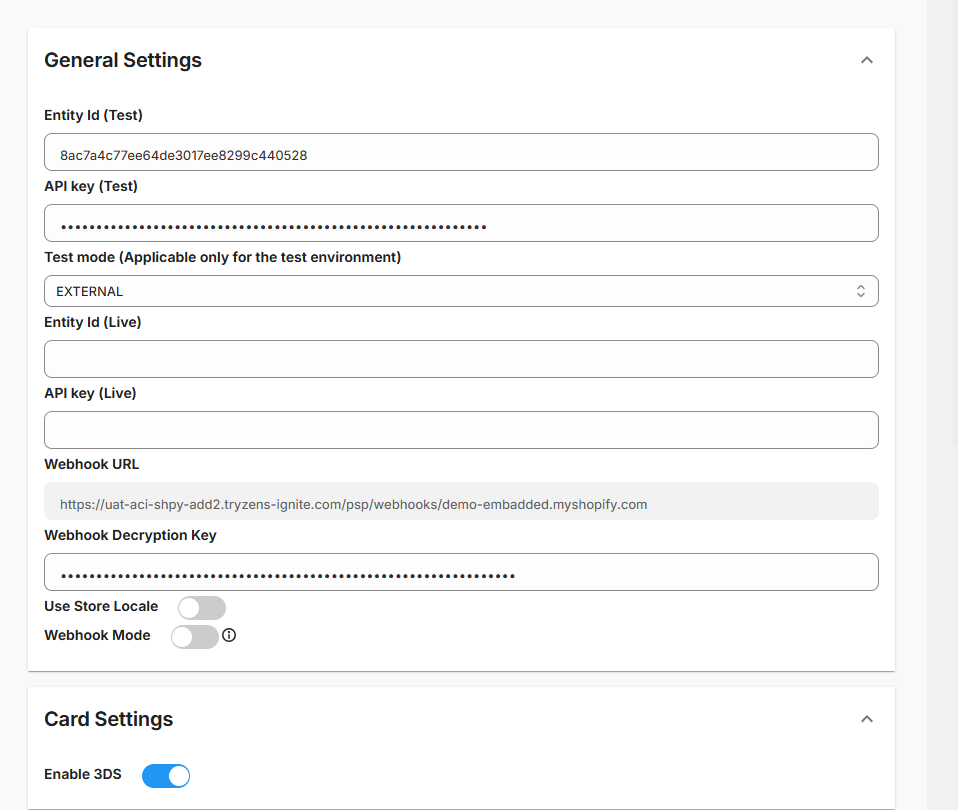 Shopify Embedded Cards: Screenshots (continued)