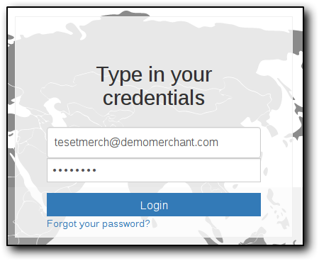 Login screen prompting the user to type credentials and select Login
