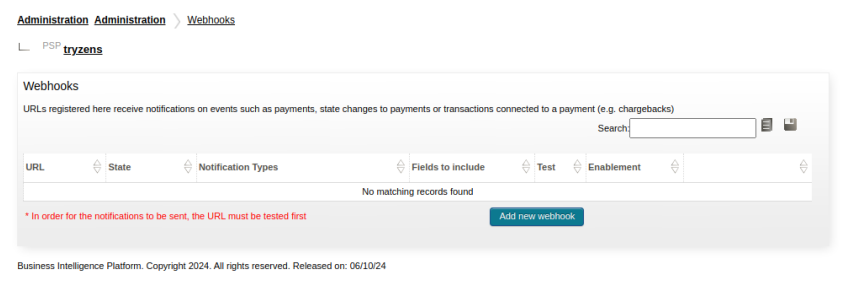 Shopify (COPYandPAY): Webhook configuration
