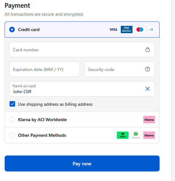 Shopify Embedded Cards: Screenshots (continued)