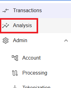 Merchant Portal menu showing Analysis and Payment Analytics location